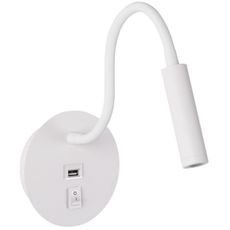 Brilagi - LED Flexibilná nástenná lampa s USB portom MAYA LED/3W/230V biela