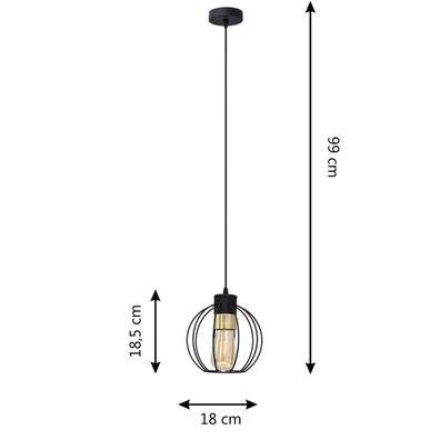 Luster na lanku STARLIGHT 1xE27/15W/230V čierna/zlatá