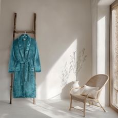 Modrý župan z mikroplyšu veľkosť XL/XXL Polyvelvet – Good Morning