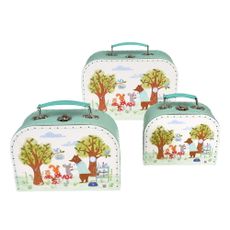 Kartónové detské organizéry na hračky v súprave 3 ks 21x28x8 cm Woodland Friends – Rex London