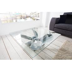 Estila Štýlový konferenčný stolík Helice I v tvare lodnej skrutky v striebornom prevedení 85cm