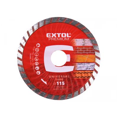 Kotúč diamantový rezný turbo, 115x22,2mm, suché i mokré rezání