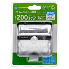Aigostar-LED Solárne svietidlo so senzorom LED/3,7 V 6500 K 1200 mAh IP65 čierne