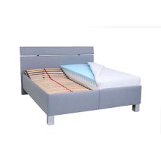 Čalouněná postel s úložným prostorem bez matrace ALIS 160x200 cm světle šedá