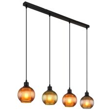 Globo 15638-4 - Luster na lanku ZUMBA 4xE27/25W/230V meď/zelená/modrá