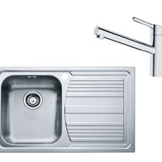 Franke Sety - Set N83, drez z nehrdzavejúcej ocele LLX 611/2 a batéria FC 3055.031, nerezová/chróm 101.0650.597