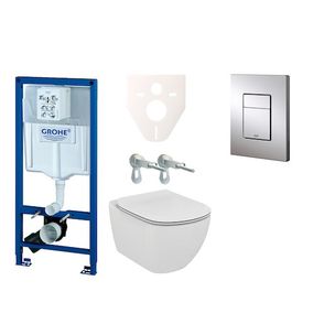 Cenovo zvýhodnený závesný WC set Grohe do ľahkých stien / predstenová montáž + WC Ideal Standard Tesi 38528SET-KE