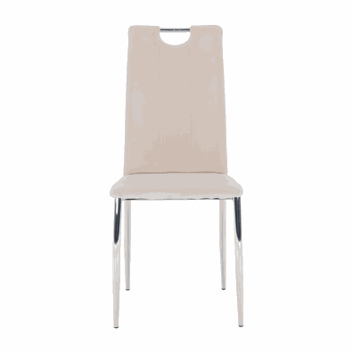 Jedálenská stolička, béžová Dulux Velvet látka/chróm, OLIVA NEW