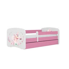 Kocot kids Detská posteľ Babydreams kôň ružová, varianta 70x140, se šuplíky, s matrací