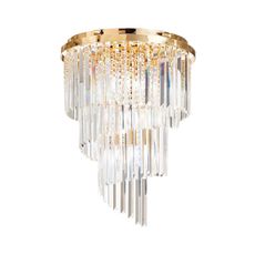 Ideal Lux - Krištáľový prisadený luster CARLTON 12xE14/40W/230V pr. 50 cm zlatá