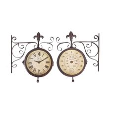 Nástenné hodiny s teplomerom Esschert Design Rustic