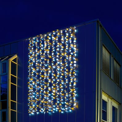 Vianočný LED záves 3x6 m | studená + teplá biela 600 LED