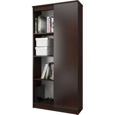 Regál R 80 cm 1 dvierka 6 poličiek wenge