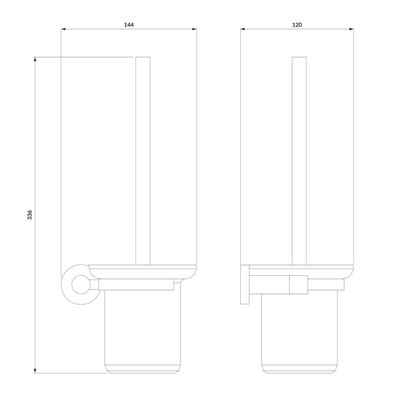 OMNIRES MP60620BL - Nástenná WC štetka MODERN PROJECT matná čierna