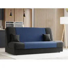 Modro-čierna menčestrová rozkladacia pohovka RUBY + 2 vankúše zadarmo