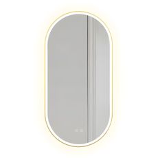 Tutumi Oválné nástěnné zrcadlo s LED osvětlením OVL 50x100 cm zlaté