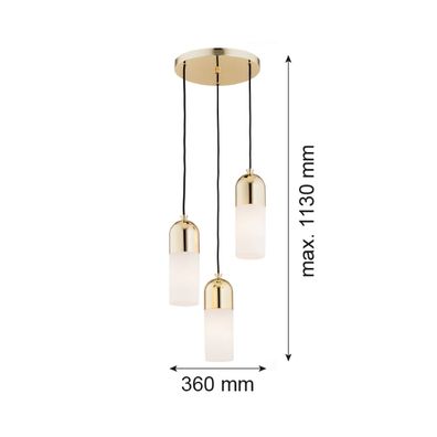 Argon 1466 - Luster na lanku BURGOS 3xE27/15W/230V mosadz