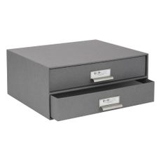 Sivá 2-poschodová zásuvka na dokumenty Bigso Box of Sweden Birger, 33 × 22,5 cm