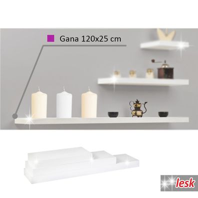 KONDELA Gana polica 120x25 cm biela