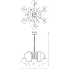 Luster na reťazi CAMBRIDGE 12xE14/60W/230V čierna/mosadz