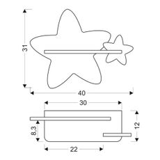 LED Detské nástenné svietidlo s poličkou STAR LED/5W/230V