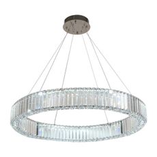 LED Stmievateľný luster na lanku LED/50W/230V 3000-6500K chróm + diaľkové ovládanie
