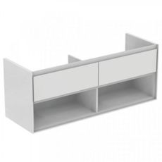 Kúpeľňová skrinka pod umývadlo Ideal Standard Connect Air 130x44x51,7 cm v kombinácii hnedá mat / biela mat E0831VY