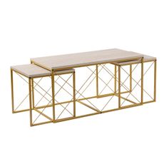 Konferenčný stolík Defne Gold Travertine