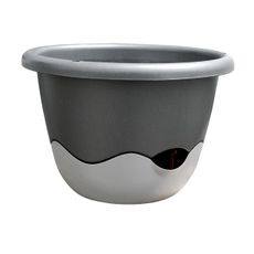 Samozavlažovací závesný kvetináč Mareta, čierna, 30 cm, Plastia, pr. 30 cm