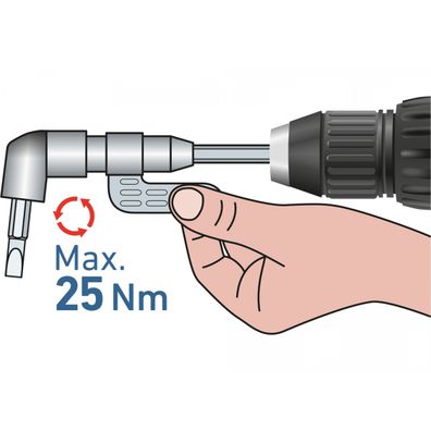 Uhlový nadstavec/držiak hrotov do vŕtačky, 1/4"x140mm (105 °) s magnetom