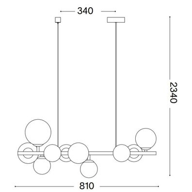 Ideal Lux - LED Luster na lanku PERLAGE 10xG9/3W/230V 81 cm zlatá/dymová