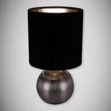 Stolná lampa Perlo E14 strieborná / čierna 03290 LB