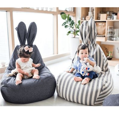 KONDELA Lapin sedací vak biela / sivá