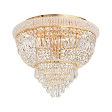 Ideal Lux - Krištáľové stropné svietidlo DUBAI 6xE14/28W/230V pr. 52 cm zlatá