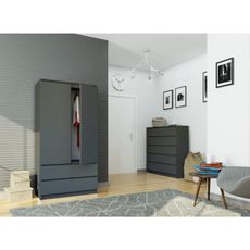 Šatníková skriňa S90 2D 2SZ CLP, grafit