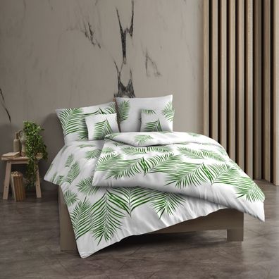 Kvalitex Bavlnené obliečky Tropical biela, 240 x200 cm, 2x 70 x 90 cm, 240 x 200 cm, 2 ks 70 x 90 cm