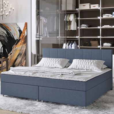 Posteľ Box Spring Seattle 140 x 200 cm | tmavo šedá