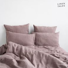 Ružové ľanové obliečky na jednolôžko 135x200 cm - Linen Tales