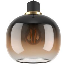 Eglo 99614 - Luster na lanku OILELLA 1xE27/40W/230V hnedá