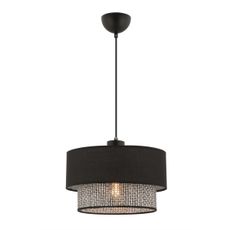 Luster na lanku ECHO 1xE27/60W/230V čierna/šedá