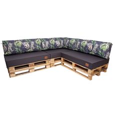 Golden Garden Paletové sedenie GG08 - Podsedáky a Vankúše 3ks × 120/80/15 + 3ks x 120cm/40cm/15cm + 1ks 60/40/15 - grafitová / p