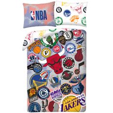 Obojstranné posteľné obliečky z mikrovlákna NBA – motív TOP Teams - 140 × 200 cm + 70 × 90 cm - zapínanie na zips