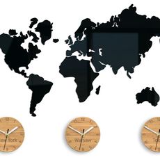 ModernClock 3D nalepovacie hodiny Earth čierne