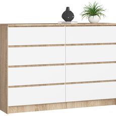 Ak furniture Komoda Rollo X 138,4 cm dub sonoma/biela