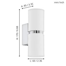 Eglo 95368 - LED Nástenné svietidlo PASSA 2xGU10-LED/4W/230V