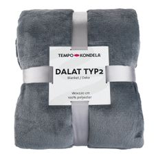 KONDELA Dalat Typ 2 plyšová deka 180x220 cm tmavosivá