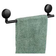 Čierny nástenný držiak na uteráky Wenko Static-Loc® Pavia, šírka 40 cm