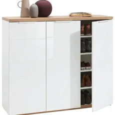 Carryhome SKRINKA NA TOPÁNKY, biela, farba duba, 120/102,3/35 cm