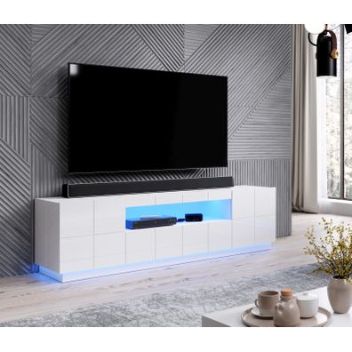 CAMA MEBLE Reja tv stolík biely lesk