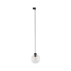 Luster na lanku do lištového systému CUBUS 1xE27/15W/230V čierna/číra